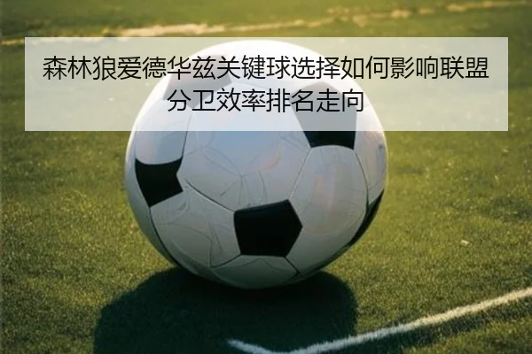 森林狼爱德华兹关键球选择如何影响联盟分卫效率排名走向